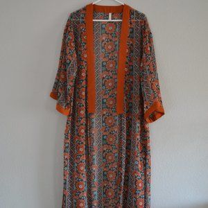 Maxi floral print kimono